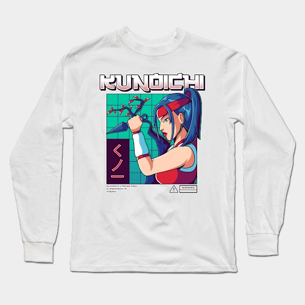 Kunoichi girl Long Sleeve T-Shirt by madakusuma